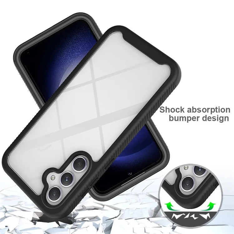 For Samsung Galaxy S24 Case Scratch-proof PC+TPU Smart Phone Back Cover with Screen Protector