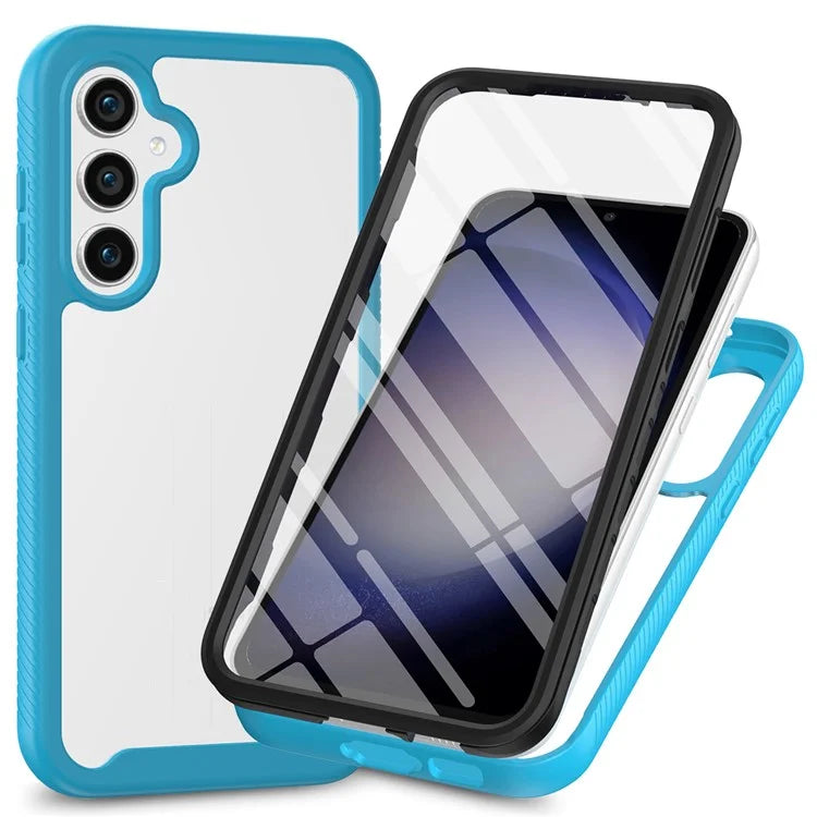 For Samsung Galaxy S24 Case Scratch-proof PC+TPU Smart Phone Back Cover with Screen Protector