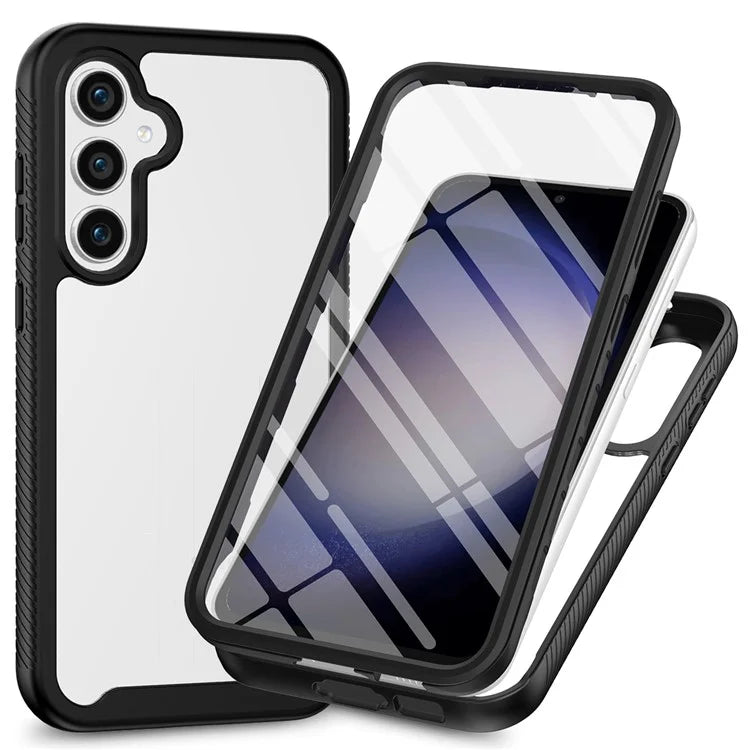 For Samsung Galaxy S24 Case Scratch-proof PC+TPU Smart Phone Back Cover with Screen Protector
