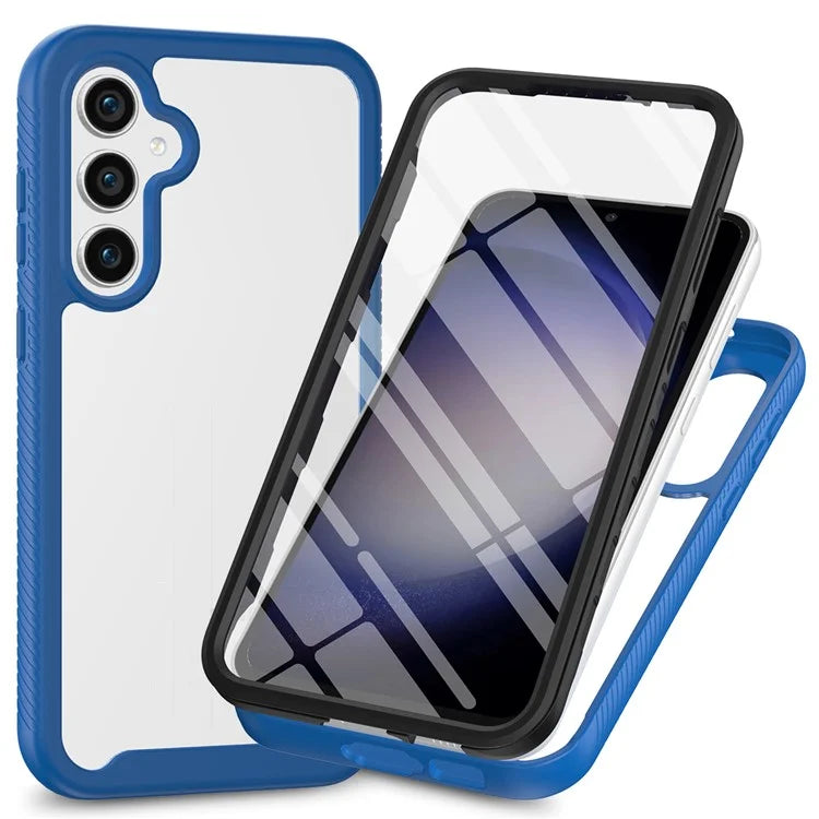 For Samsung Galaxy S24 Case Scratch-proof PC+TPU Smart Phone Back Cover with Screen Protector