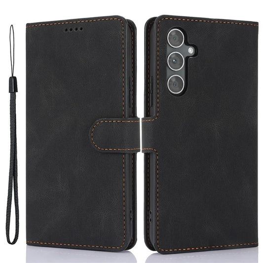 For Samsung Galaxy A25 5G (Global) (161.0 x 76.5 x 8.3mm) Classic Leather Phone Case Wallet Stand Cover