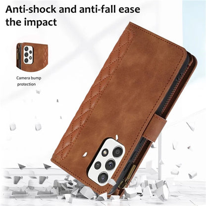 For Samsung Galaxy A73 5G Cell Phone Case Anti-drop 9 Card Slots Wallet Cover with Wrist Strap