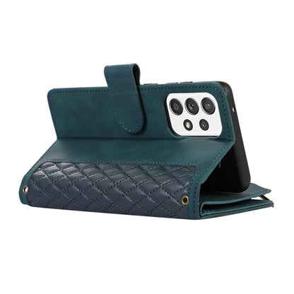 For Samsung Galaxy A73 5G Cell Phone Case Anti-drop 9 Card Slots Wallet Cover with Wrist Strap