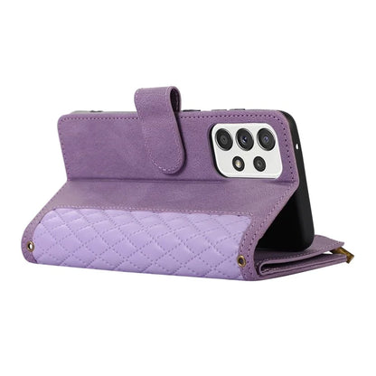 For Samsung Galaxy A73 5G Cell Phone Case Anti-drop 9 Card Slots Wallet Cover with Wrist Strap