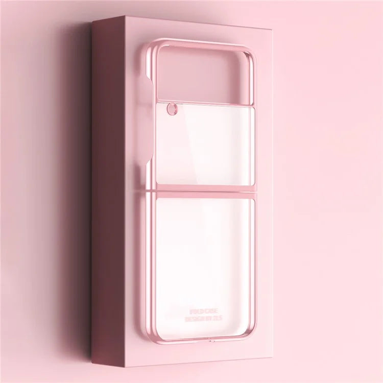 For Samsung Galaxy Z Flip4 5G Clear Phone Case Electroplating Frame Cover
