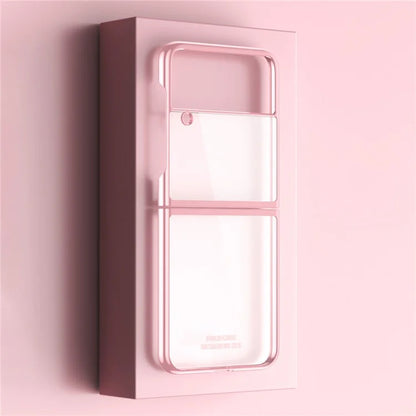 For Samsung Galaxy Z Flip4 5G Clear Phone Case Electroplating Frame Cover