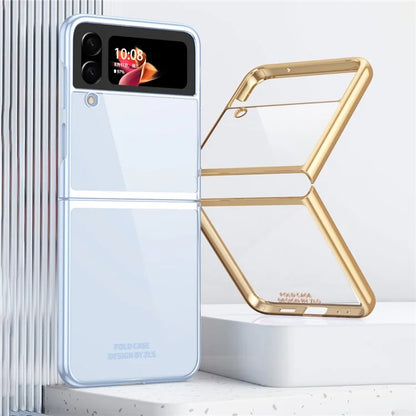 For Samsung Galaxy Z Flip4 5G Clear Phone Case Electroplating Frame Cover