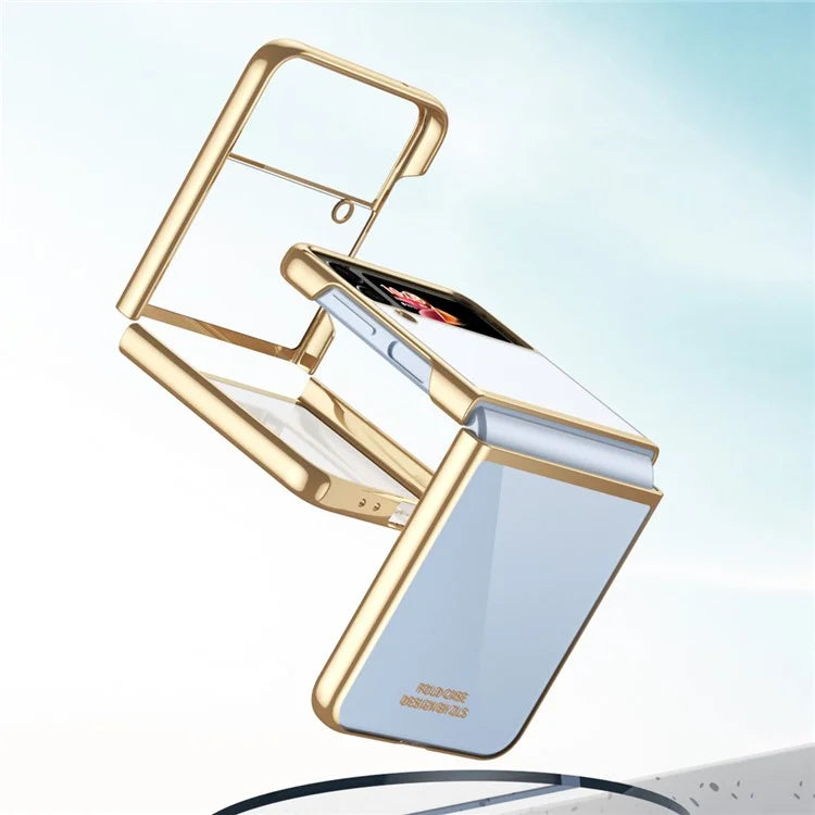 For Samsung Galaxy Z Flip4 5G Clear Phone Case Electroplating Frame Cover