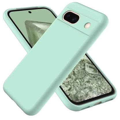 For Google Pixel 8a Cell Phone Case Soft Lining Scratch-proof Liquid Silicone Cover with Strap