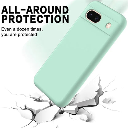 For Google Pixel 8a Cell Phone Case Soft Lining Scratch-proof Liquid Silicone Cover with Strap