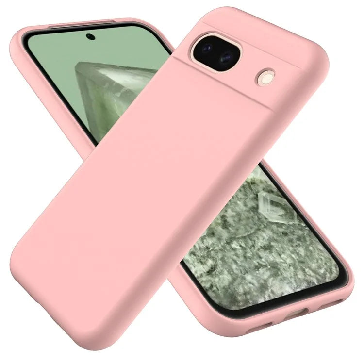 For Google Pixel 8a Cell Phone Case Soft Lining Scratch-proof Liquid Silicone Cover with Strap