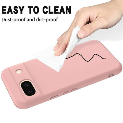 For Google Pixel 8a Cell Phone Case Soft Lining Scratch-proof Liquid Silicone Cover with Strap