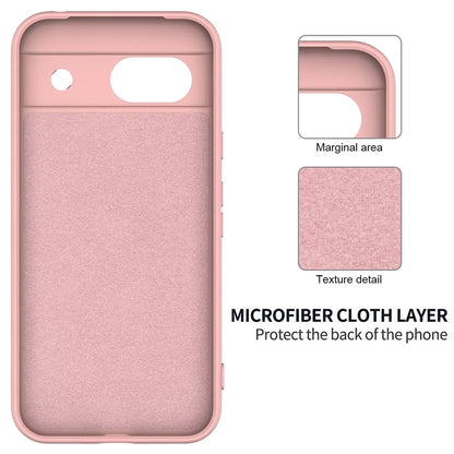 For Google Pixel 8a Cell Phone Case Soft Lining Scratch-proof Liquid Silicone Cover with Strap