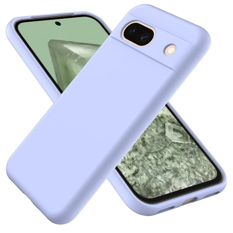 For Google Pixel 8a Cell Phone Case Soft Lining Scratch-proof Liquid Silicone Cover with Strap
