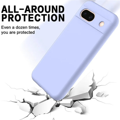For Google Pixel 8a Cell Phone Case Soft Lining Scratch-proof Liquid Silicone Cover with Strap