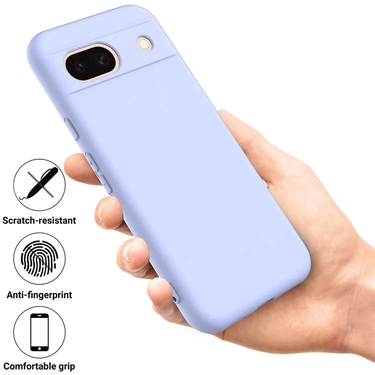 For Google Pixel 8a Cell Phone Case Soft Lining Scratch-proof Liquid Silicone Cover with Strap