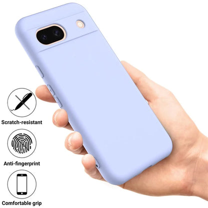For Google Pixel 8a Cell Phone Case Soft Lining Scratch-proof Liquid Silicone Cover with Strap