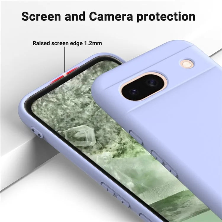 For Google Pixel 8a Cell Phone Case Soft Lining Scratch-proof Liquid Silicone Cover with Strap
