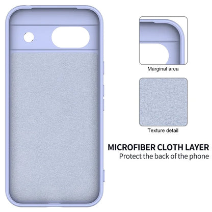 For Google Pixel 8a Cell Phone Case Soft Lining Scratch-proof Liquid Silicone Cover with Strap