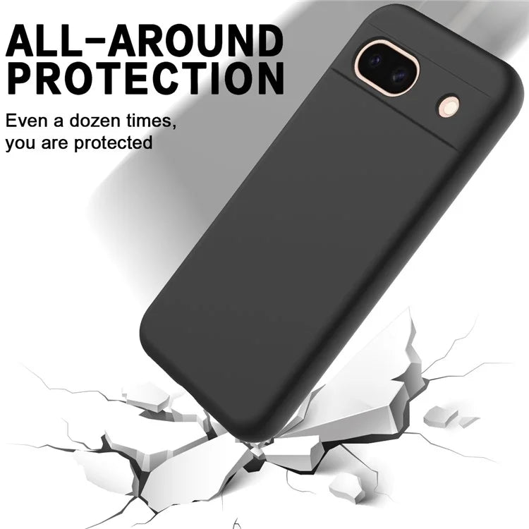 For Google Pixel 8a Cell Phone Case Soft Lining Scratch-proof Liquid Silicone Cover with Strap
