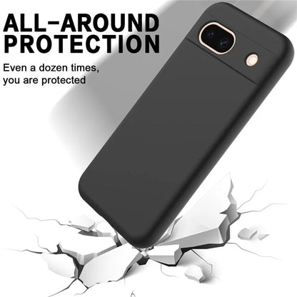 For Google Pixel 8a Cell Phone Case Soft Lining Scratch-proof Liquid Silicone Cover with Strap