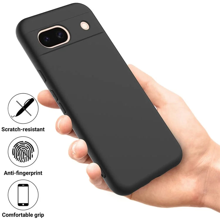 For Google Pixel 8a Cell Phone Case Soft Lining Scratch-proof Liquid Silicone Cover with Strap