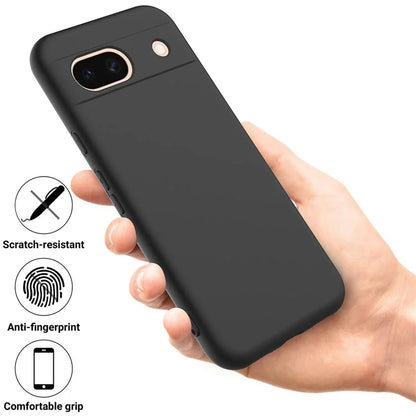 For Google Pixel 8a Cell Phone Case Soft Lining Scratch-proof Liquid Silicone Cover with Strap