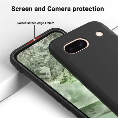 For Google Pixel 8a Cell Phone Case Soft Lining Scratch-proof Liquid Silicone Cover with Strap