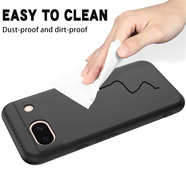 For Google Pixel 8a Cell Phone Case Soft Lining Scratch-proof Liquid Silicone Cover with Strap