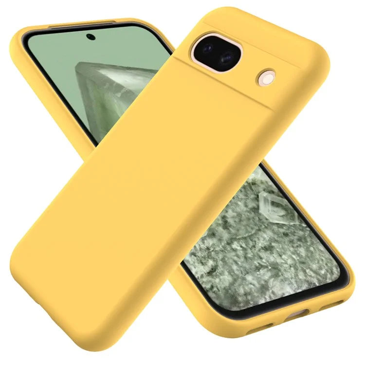 For Google Pixel 8a Cell Phone Case Soft Lining Scratch-proof Liquid Silicone Cover with Strap