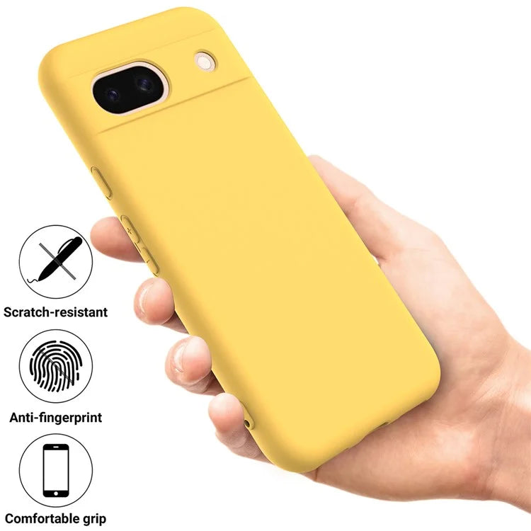 For Google Pixel 8a Cell Phone Case Soft Lining Scratch-proof Liquid Silicone Cover with Strap