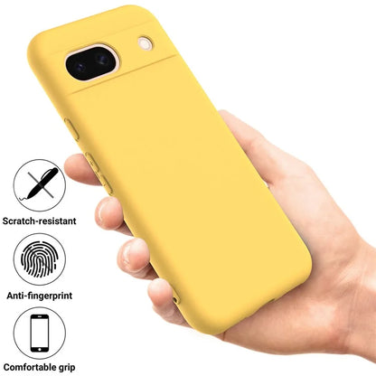 For Google Pixel 8a Cell Phone Case Soft Lining Scratch-proof Liquid Silicone Cover with Strap