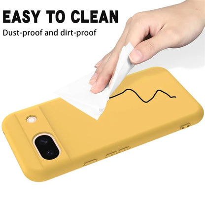 For Google Pixel 8a Cell Phone Case Soft Lining Scratch-proof Liquid Silicone Cover with Strap