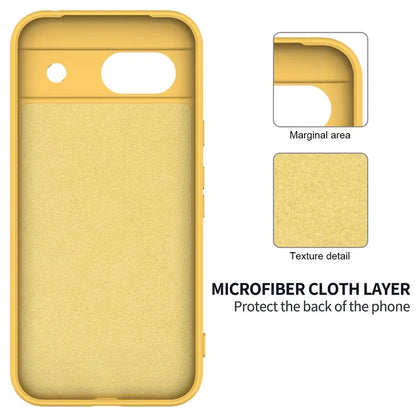 For Google Pixel 8a Cell Phone Case Soft Lining Scratch-proof Liquid Silicone Cover with Strap