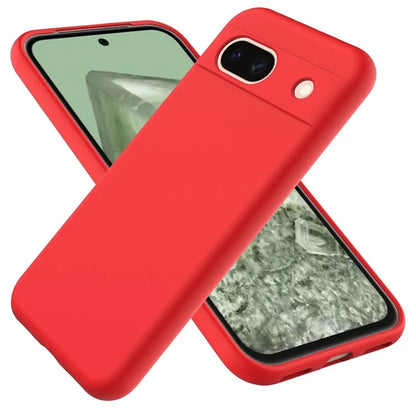 For Google Pixel 8a Cell Phone Case Soft Lining Scratch-proof Liquid Silicone Cover with Strap