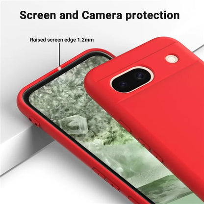 For Google Pixel 8a Cell Phone Case Soft Lining Scratch-proof Liquid Silicone Cover with Strap