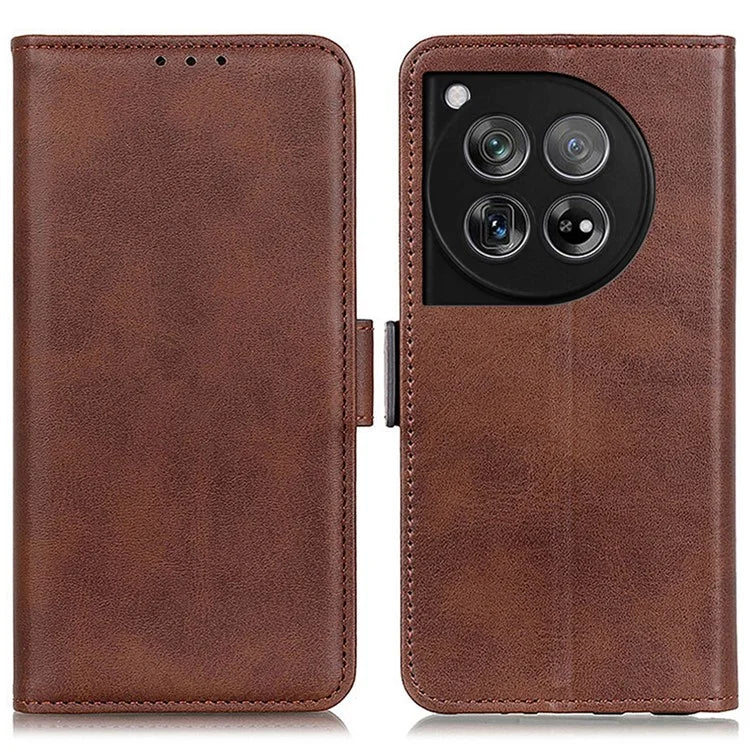For OnePlus 12 5G Phone Protective Leather Case Magnetic Clasp Calf Texture