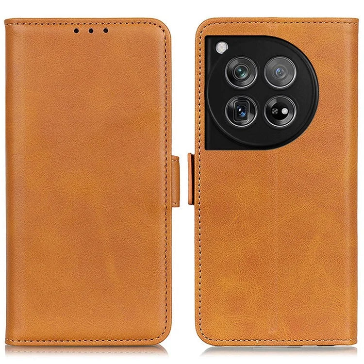 For OnePlus 12 5G Phone Protective Leather Case Magnetic Clasp Calf Texture