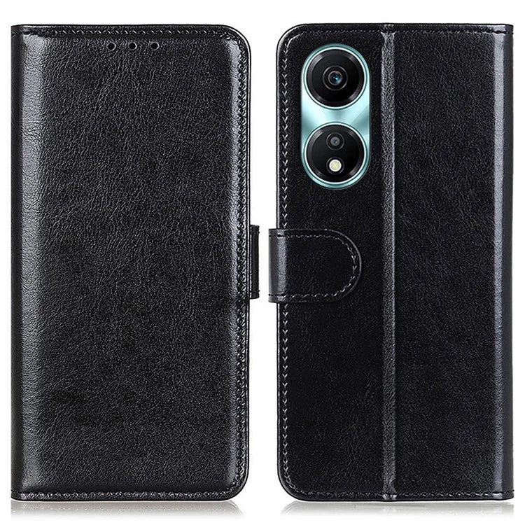 For Honor X5 Plus Leather Cover with Crazy Horse Texture Phone Wallet