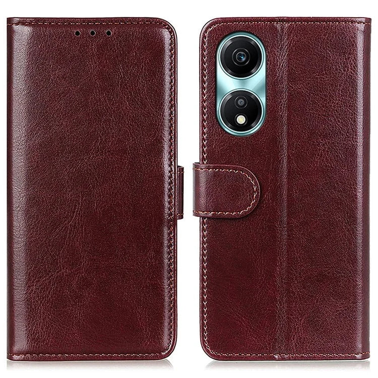 For Honor X5 Plus Leather Cover with Crazy Horse Texture Phone Wallet