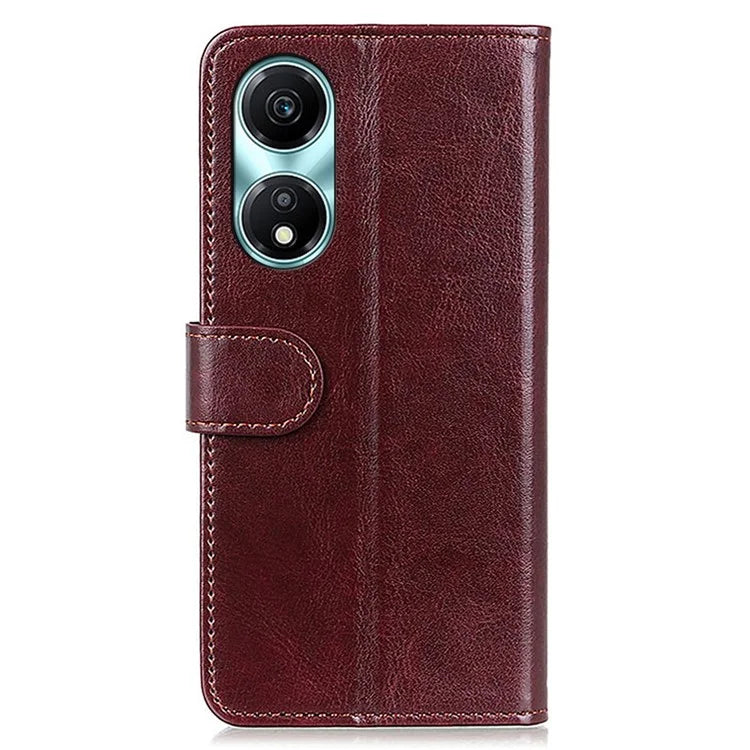 For Honor X5 Plus Leather Cover with Crazy Horse Texture Phone Wallet