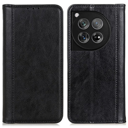 For OnePlus 12 5G Phone Cover Litchi Texture Magnetic Split Leather Wallet Case