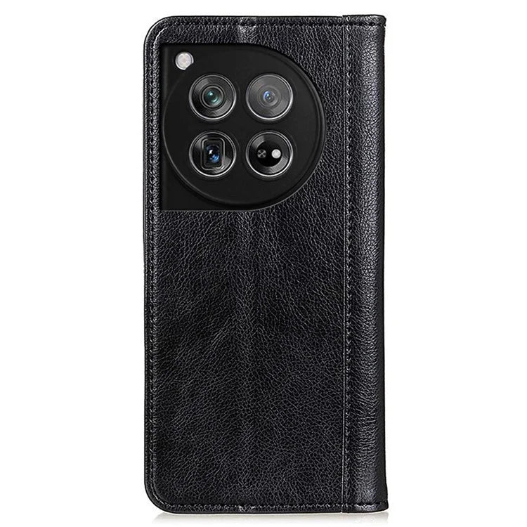 For OnePlus 12 5G Phone Cover Litchi Texture Magnetic Split Leather Wallet Case