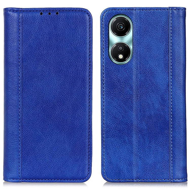 For Honor X5 Plus Wallet Case Magnetic Closure with Litchi Grain Split Leather