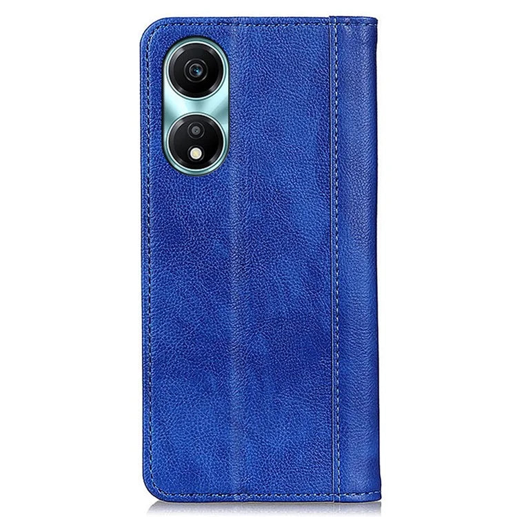 For Honor X5 Plus Wallet Case Magnetic Closure with Litchi Grain Split Leather
