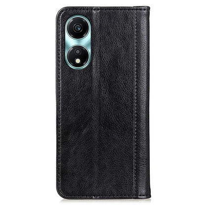 For Honor X5 Plus Wallet Case Magnetic Closure with Litchi Grain Split Leather