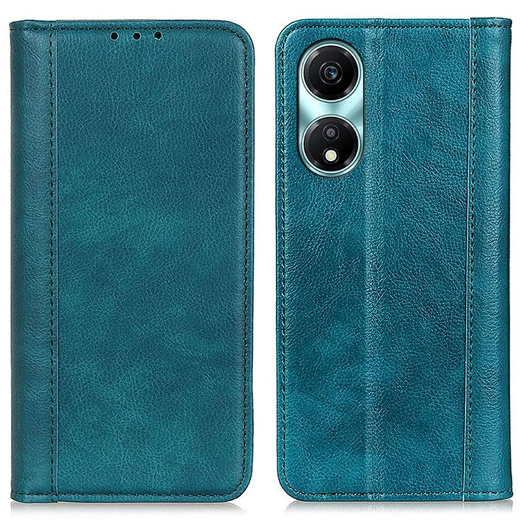 For Honor X5 Plus Wallet Case Magnetic Closure with Litchi Grain Split Leather