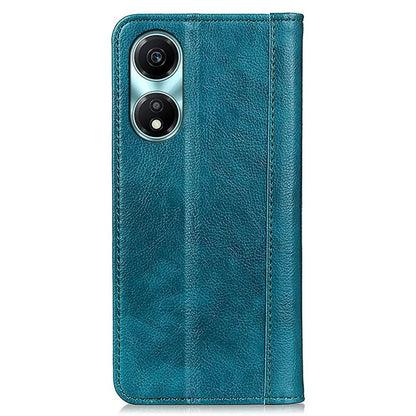 For Honor X5 Plus Wallet Case Magnetic Closure with Litchi Grain Split Leather