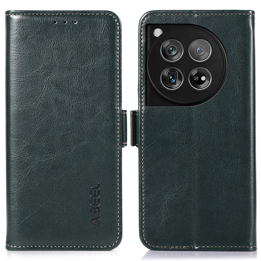 ABEEL For OnePlus 12 5G Wallet Phone Case Crazy Horse PU Leather