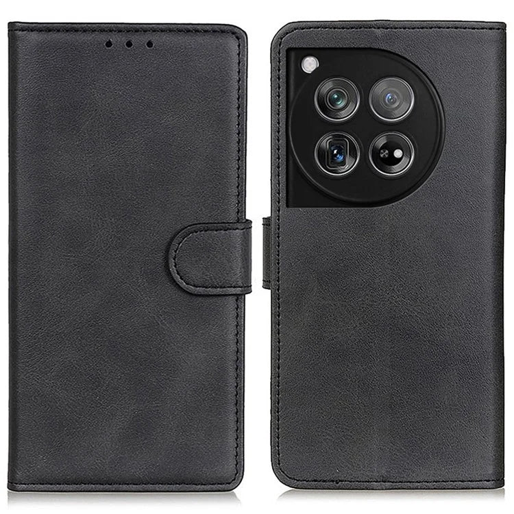 For OnePlus 12 5G Chic Leather Case Cowhide Texture Wallet Stand Cover